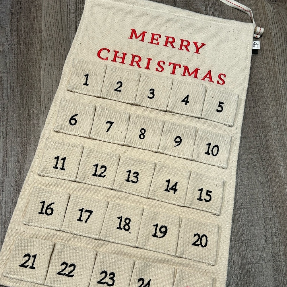 Cream and Red Christmas Advent Calendar